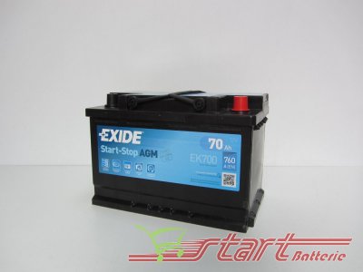 Exide EK700 AGM 12V 70Ah 760A(EN) L3